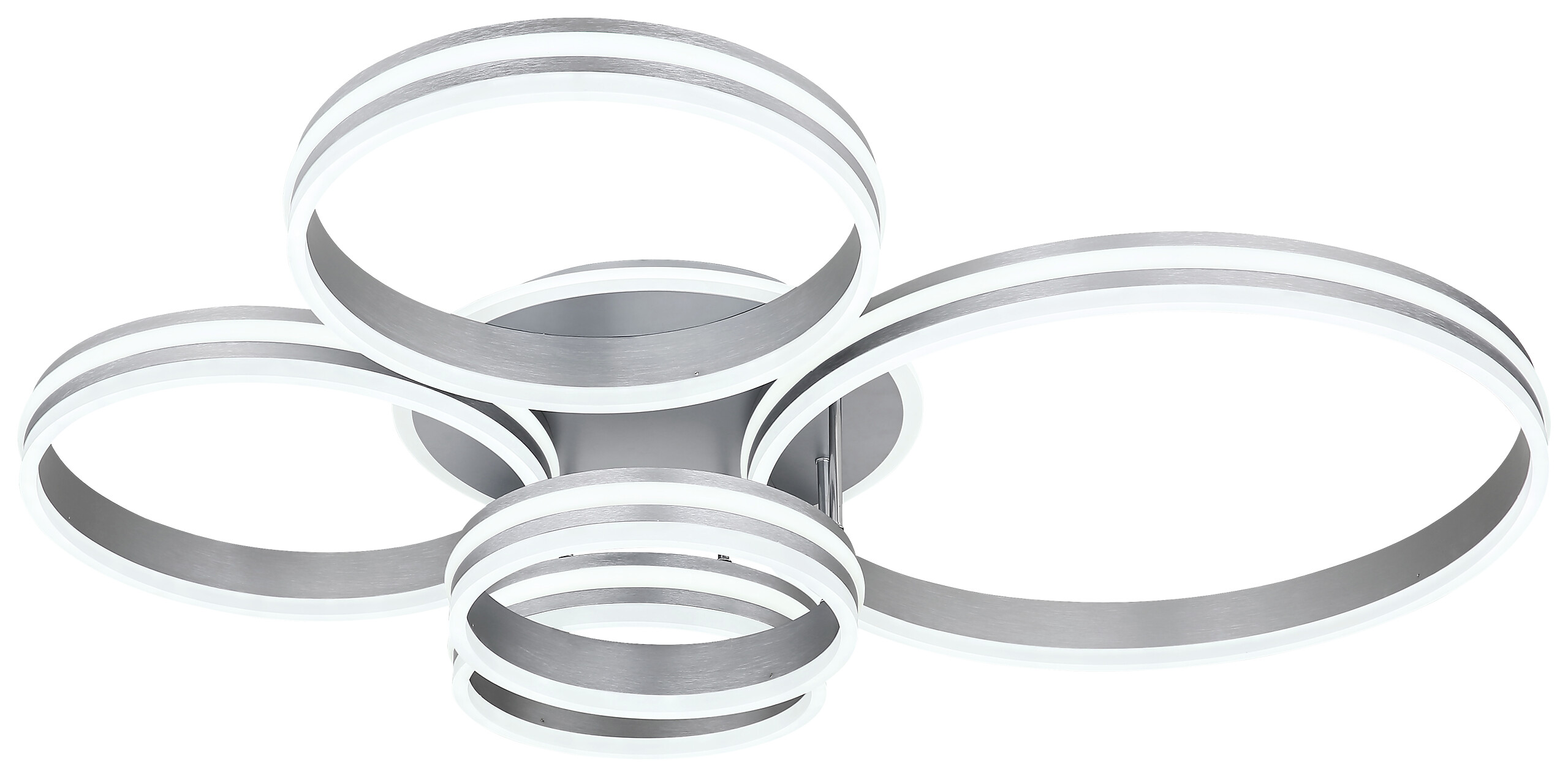 Deckenleuchte Rubio grau Metall Acryl B/H/L: ca. 90x20x114 cm