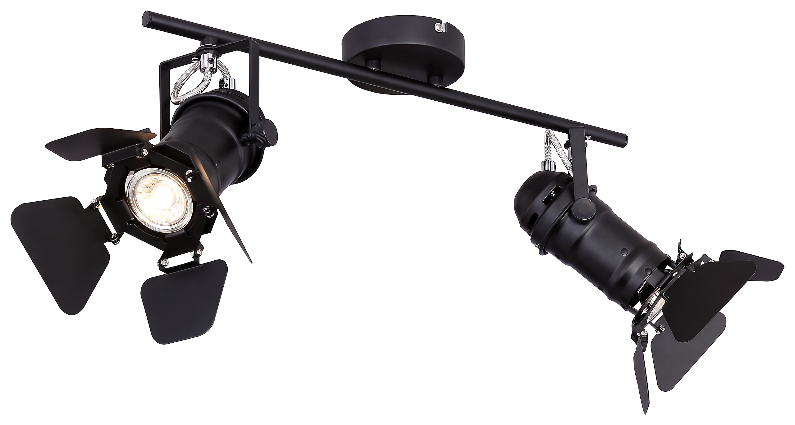 GLOBO Spot Egon schwarz Metall B/H/L: ca. 16x27x54 cm GU10 2 Brennstellen