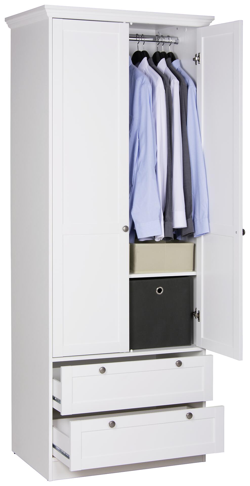 Kleiderschrank Landwood weiß B/H/T: ca. 80x200x51 cm