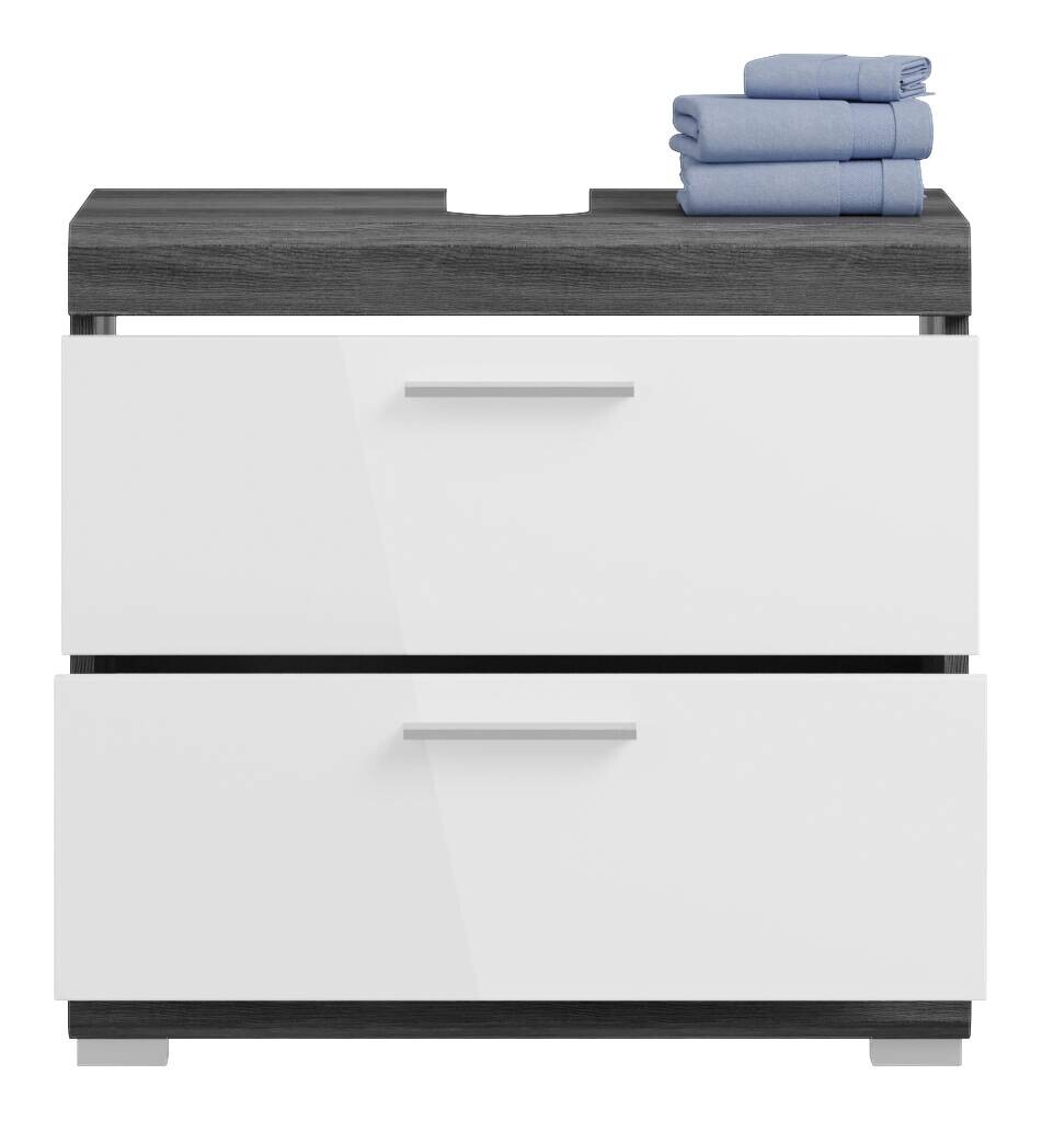 Badezimmer-Set Scout Rauchsilber Nachbildung weiß Hochglanz B/H/T: ca. 164x191x34 cm