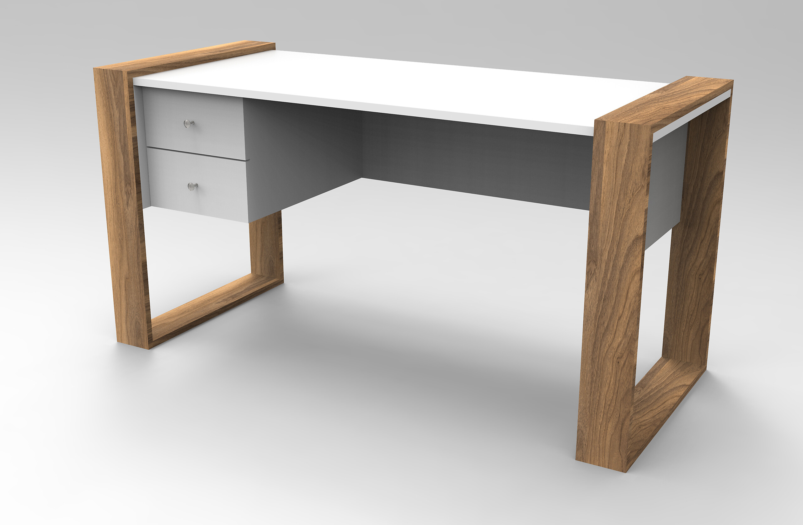 Schreibtisch Lord weiß walnuss Nachbildung B/H/T: ca. 160x75x60 cm