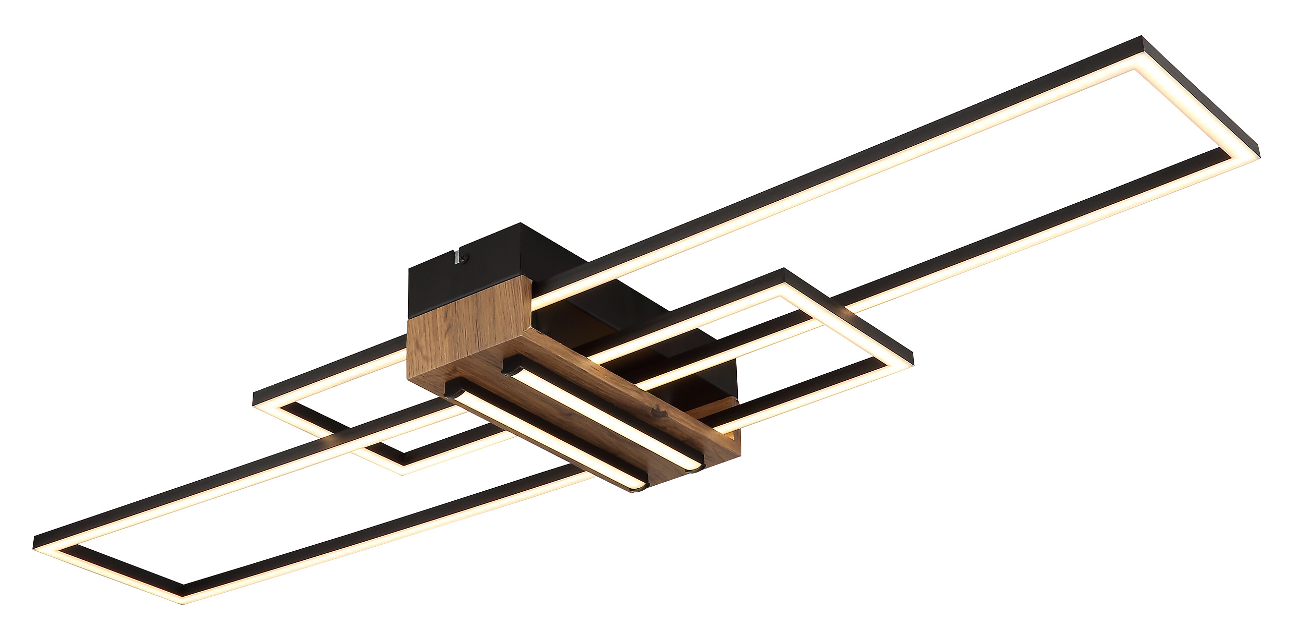 GLOBO Deckenleuchte mattschwarz Opal Metall MDF B/H: ca. 100x9,7 cm 1 Brennstellen