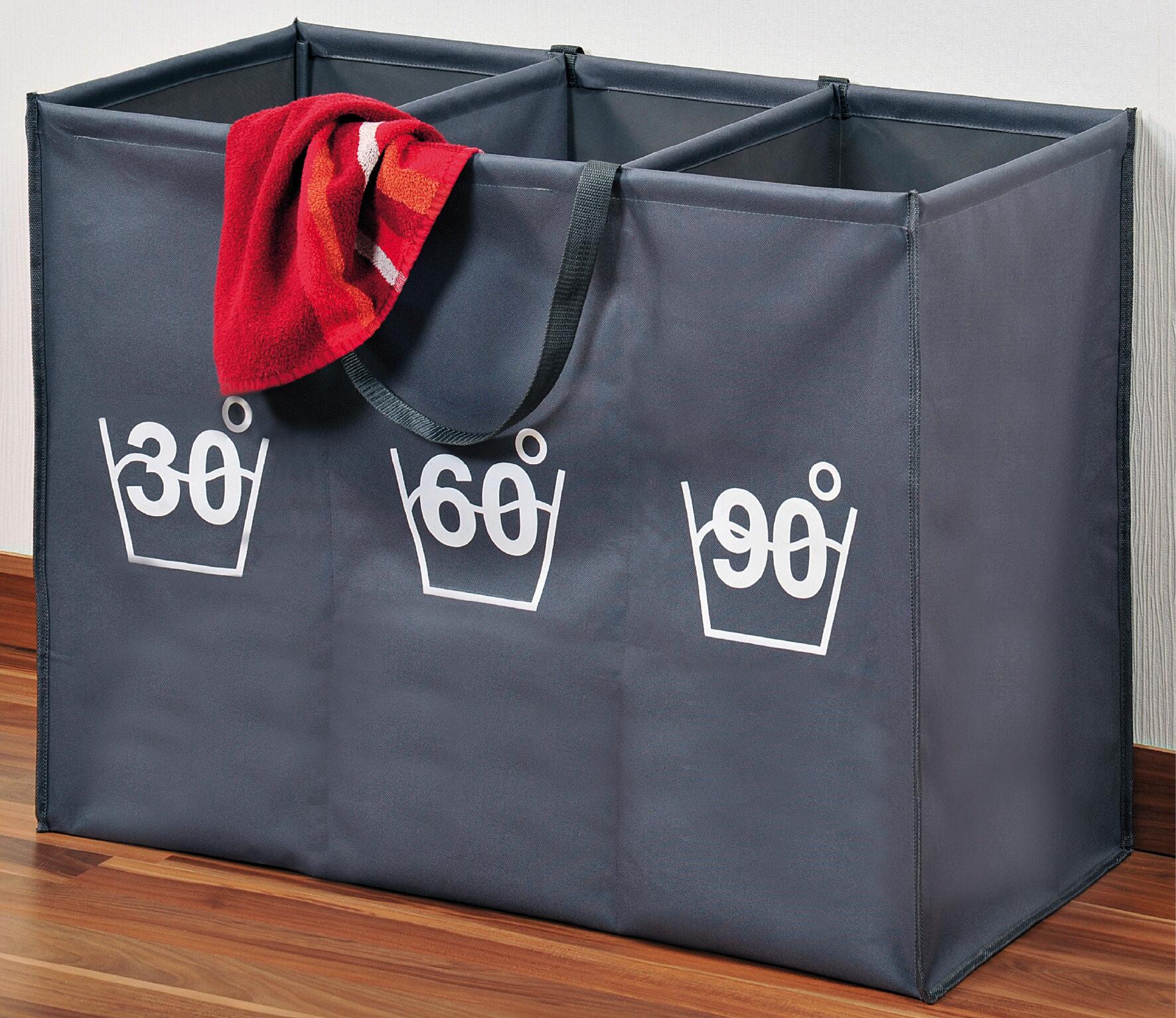 Kesper Wäschesammler grau Polyester B/H/L: ca. 36x60x74 cm