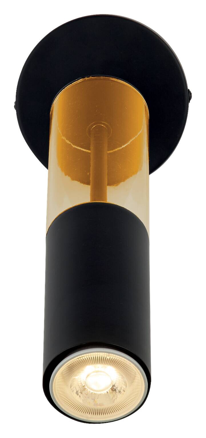Searchlight Wandleuchte Merrygold schwarz Acryl Stahl B/H/T: ca. 10x28,5x28,7 cm GU10 1 Brennstellen