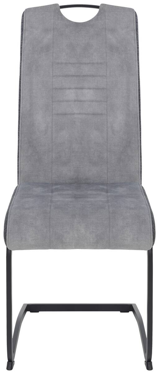 Schwingstuhl Riga, 2er-Set hellgrau Webstoff B/H/T: ca. 44x100x60 cm