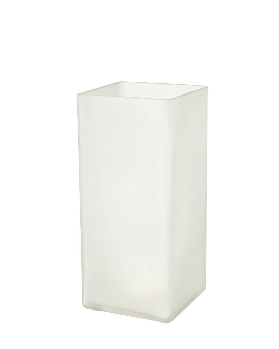 Nolo Tischleuchte Michi weiß Glas B/H/L: ca. 10x22x10 cm E14 1 Brennstellen