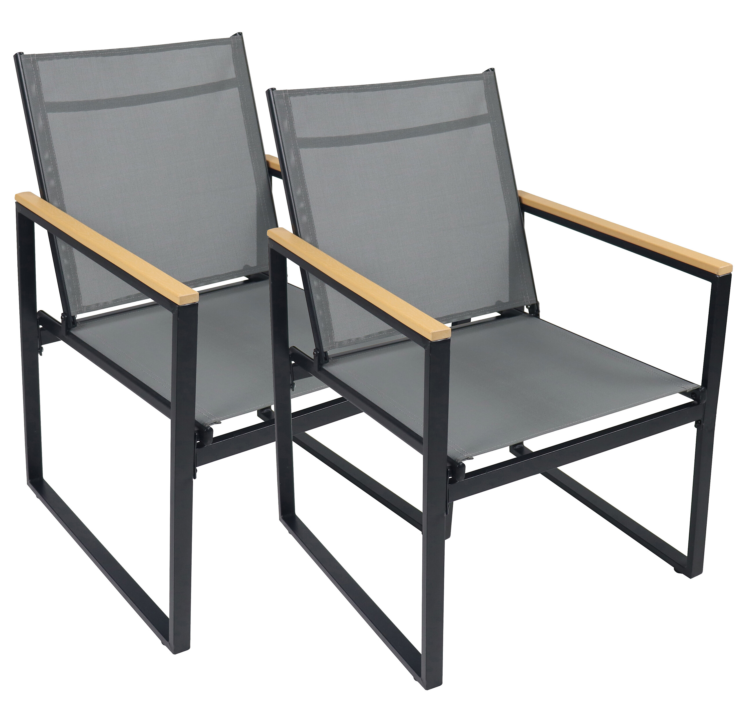 VCM Gartenstuhl anthrazit Metall B/H/L: ca. 54x83x65 cm