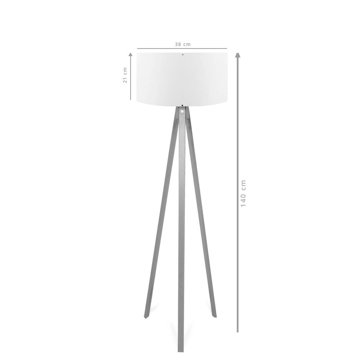 Opviq Stehleuchte grau MDF PVC B/H/T/L/D: ca. 38x140x38x38x38 cm E27 1 Brennstellen