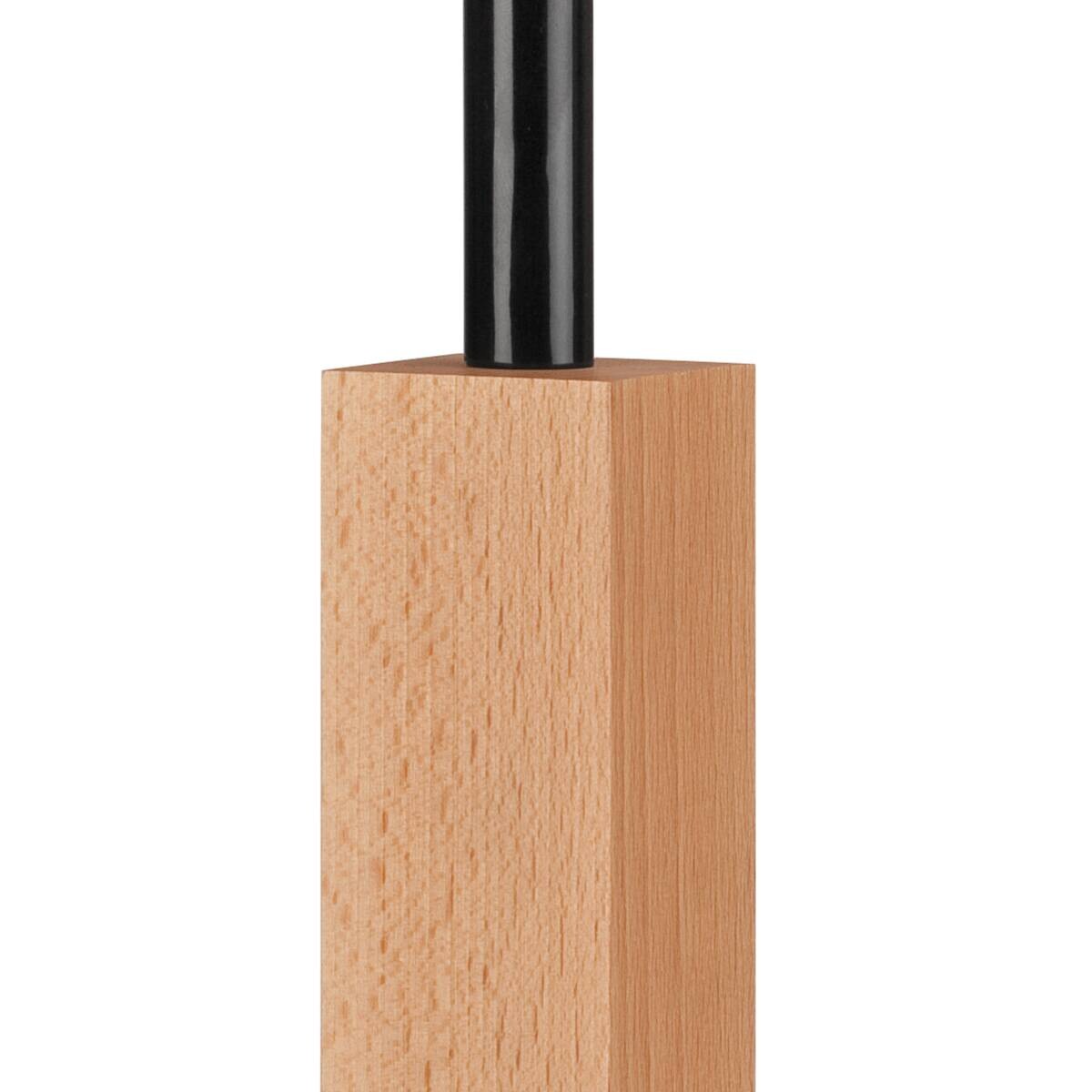 Lamkur Tischlampe schwarz Holz Stahl B/H/L: ca. 19x17x44 cm E27 1 Brennstellen