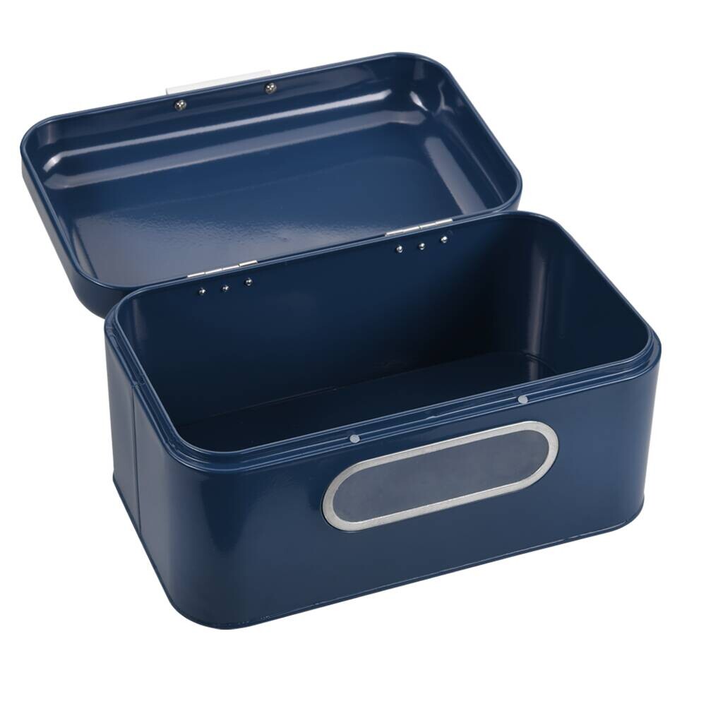 Kesper Brotkasten blau Metall B/H/L: ca. 18x15,4x30 cm