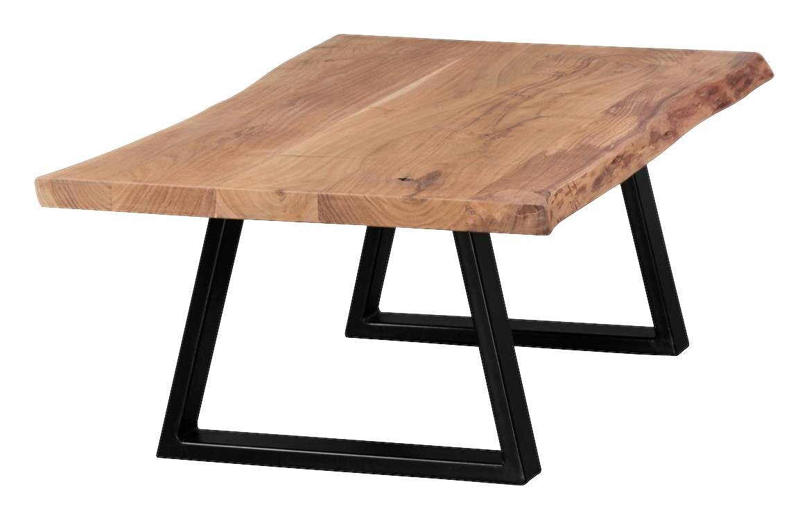 Wohnling Couchtisch natur schwarz Akazie Metall B/H/T: ca. 115x40x61 cm