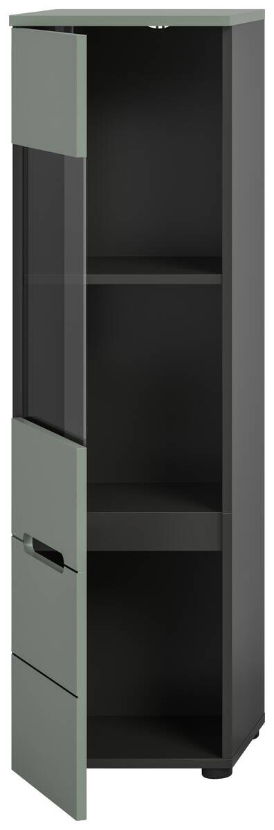 Vitrine Canu grün basaltgrau Nachbildung B/H/T: ca. 36x125x33 cm