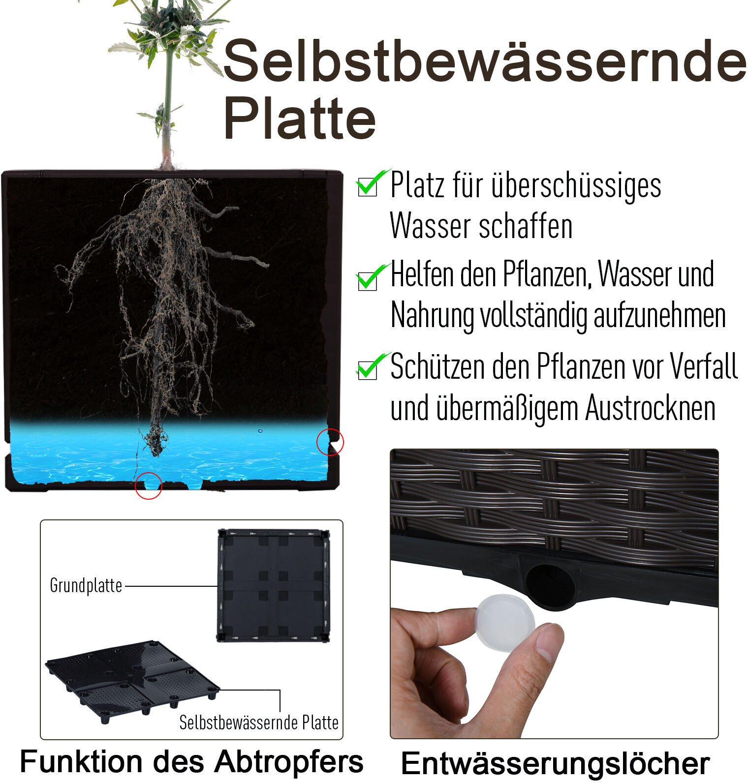 Outsunny Hochbeet B/H/L: ca. 40x44x40 cm