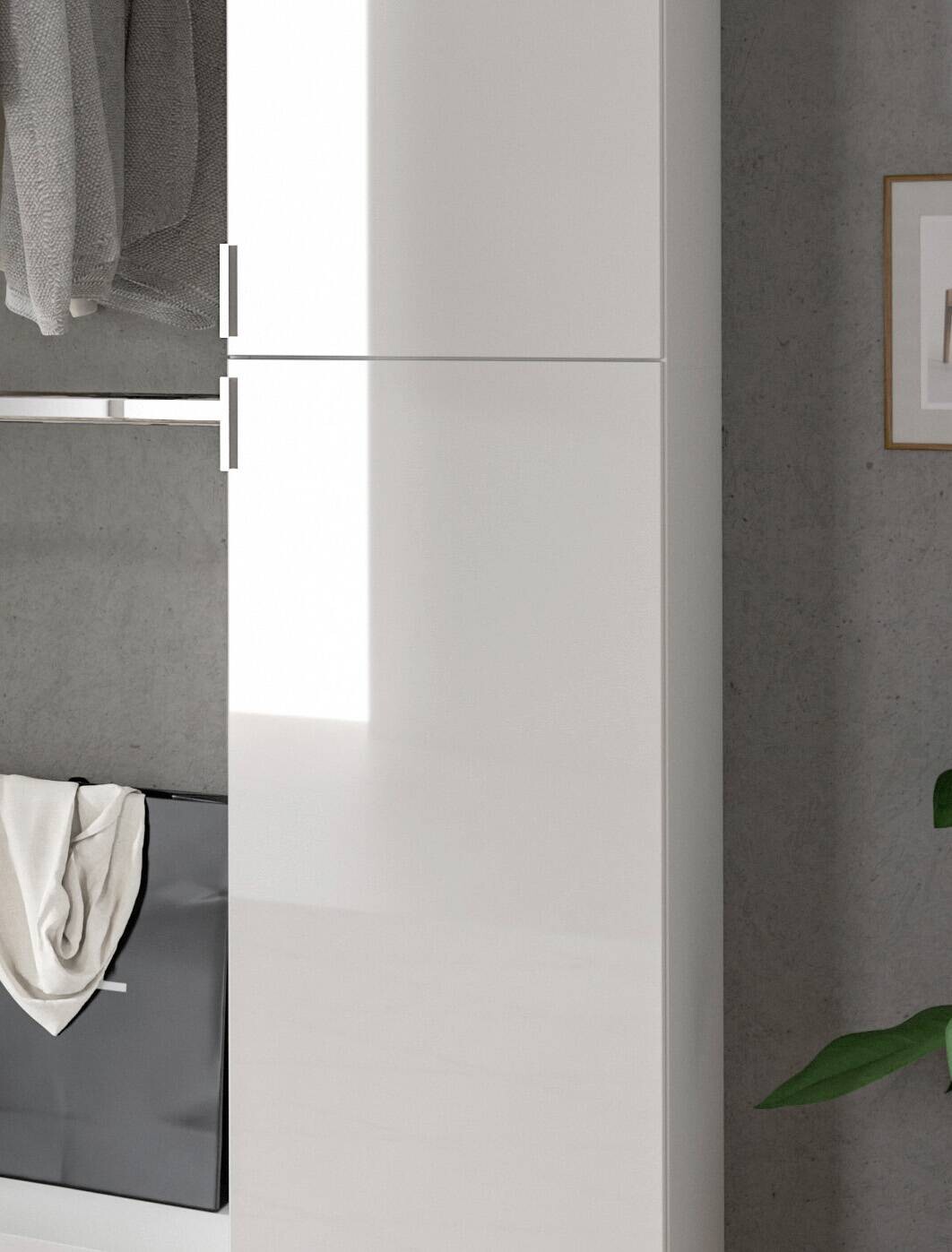 Garderobe PROJEKT X weiß weiß Hochglanz B/H/T: ca. 262x191x37 cm