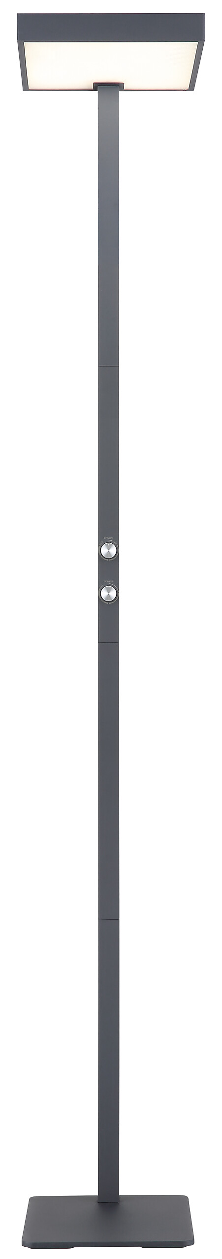 GLOBO Stehleuchte Opal schwarz anthrazit Metall Aluminium Kunststoff B/H/L: ca. 28x184,8x40 cm 2 Brennstellen