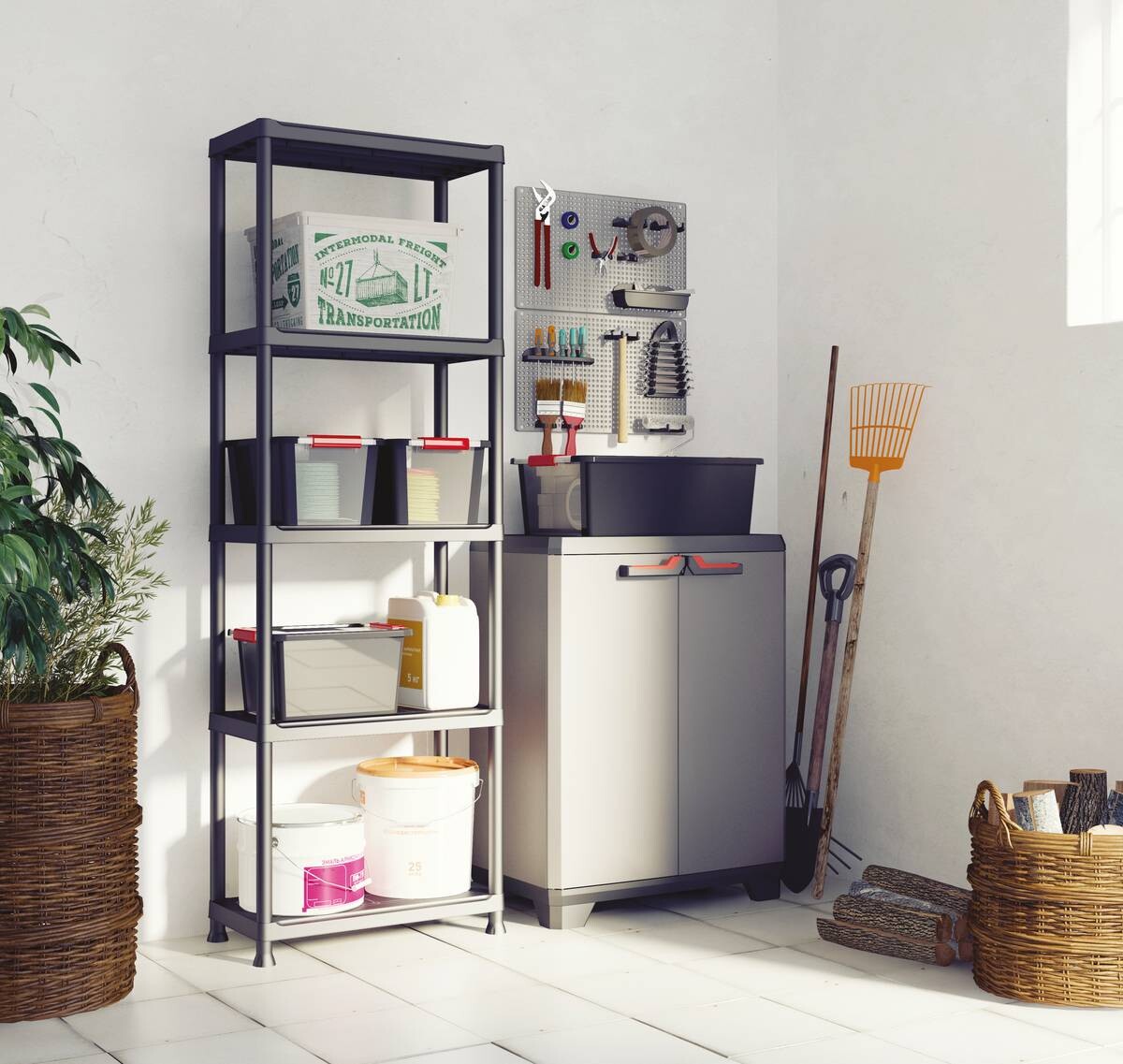 Keter Kunststoffschrank Stilo grau Kunststoff B/H/L: ca. 68x90x39 cm