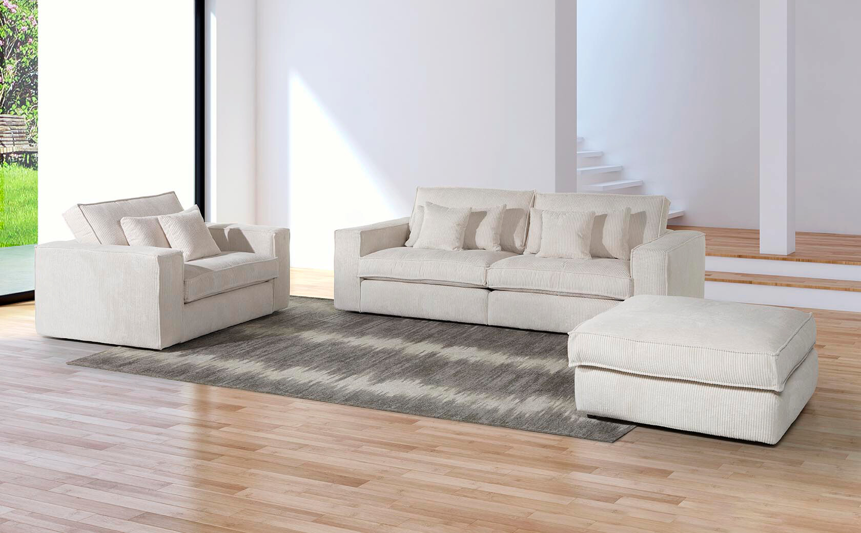 Sofa Marlon beige Microfaser B/H/T: ca. 248x90x110 cm Sofa Marlon beige Microfaser B/H/T: ca. 248x90x110 cm