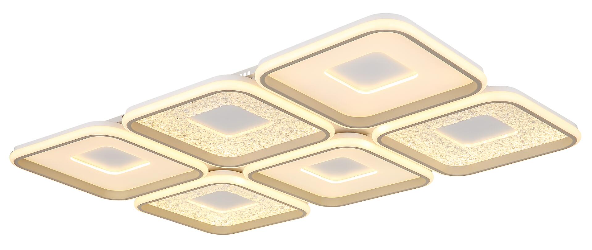 GLOBO LED-Deckenleuchte Opal sand weiß Kunststoff Metall B/H/L: ca. 67x7,8x100,1 cm 1 Brennstellen