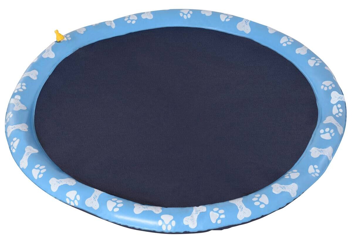 PawHut Hunde-Planschbecken blau Kunststoff B/H/L: ca. 150x1x150 cm