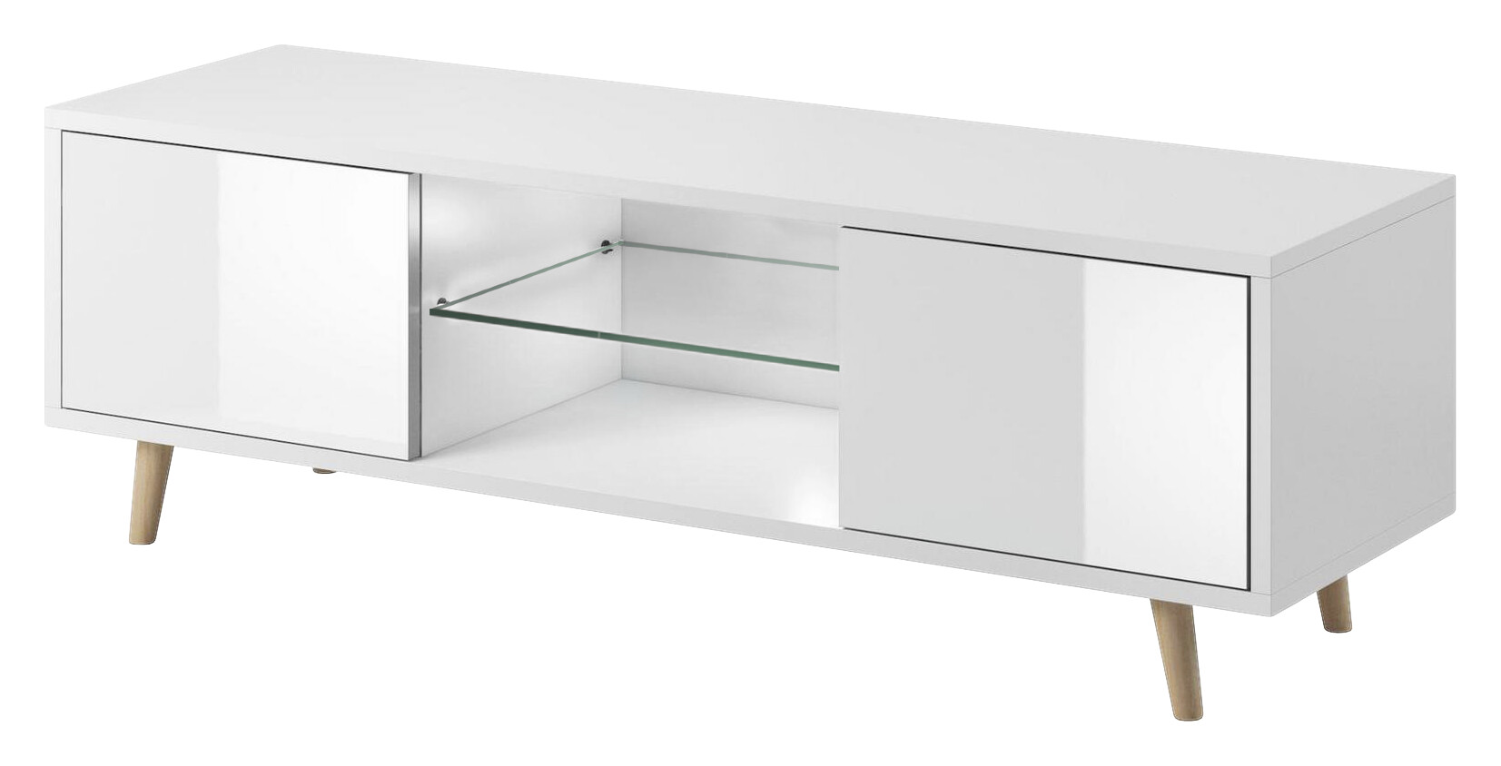 TV-Board Sweden weiß matt weiß Hochglanz B/H/T: ca. 140x45x42 cm