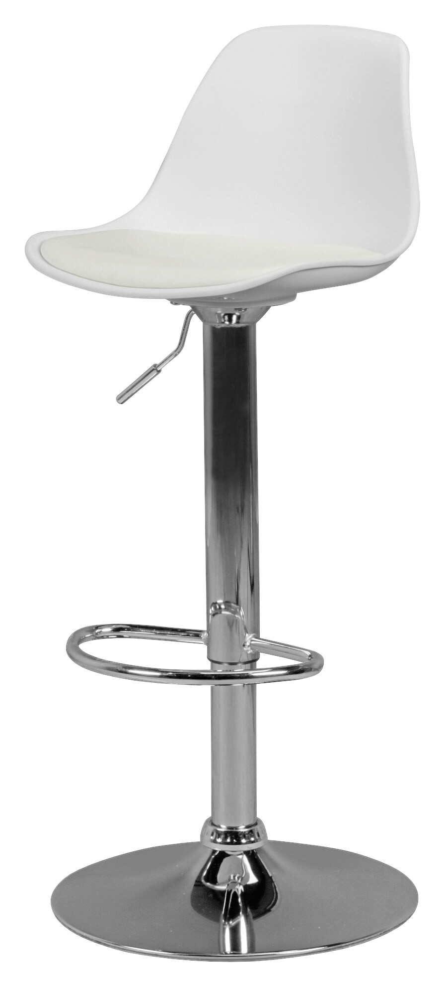 Barhocker weiß Chrom Kunstleder Metall B/H/T: ca. 40x104x40 cm