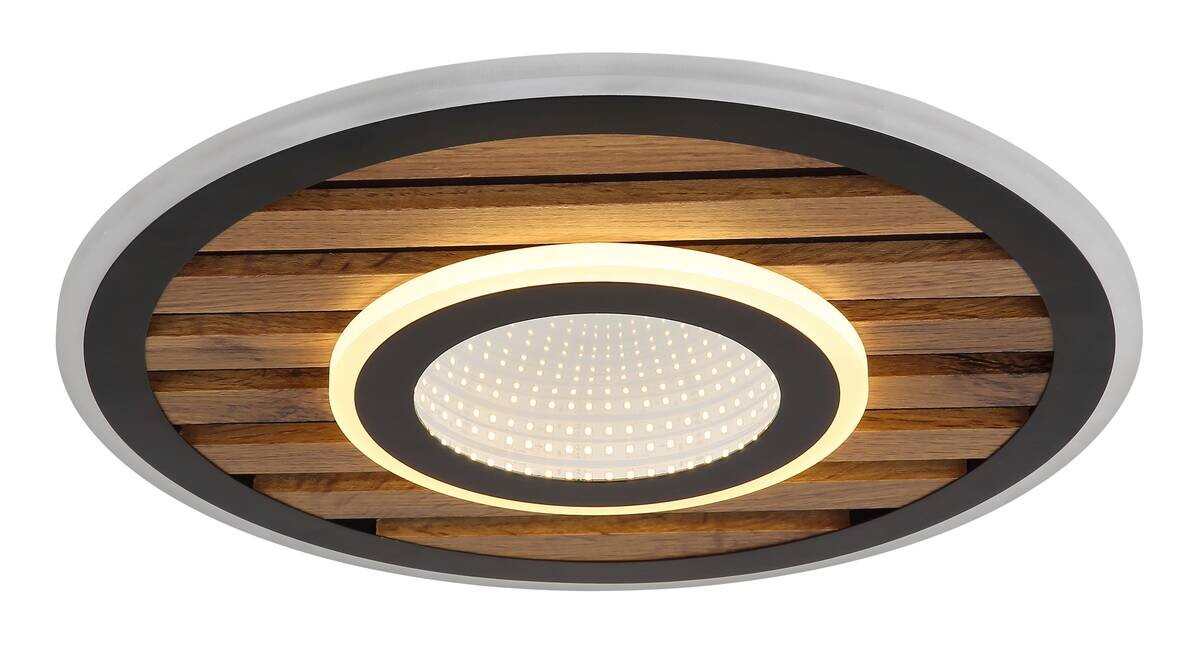 GLOBO Deckenleuchte Opal mattschwarz Metall MDF H/D: ca. 6x40 cm 1 Brennstellen