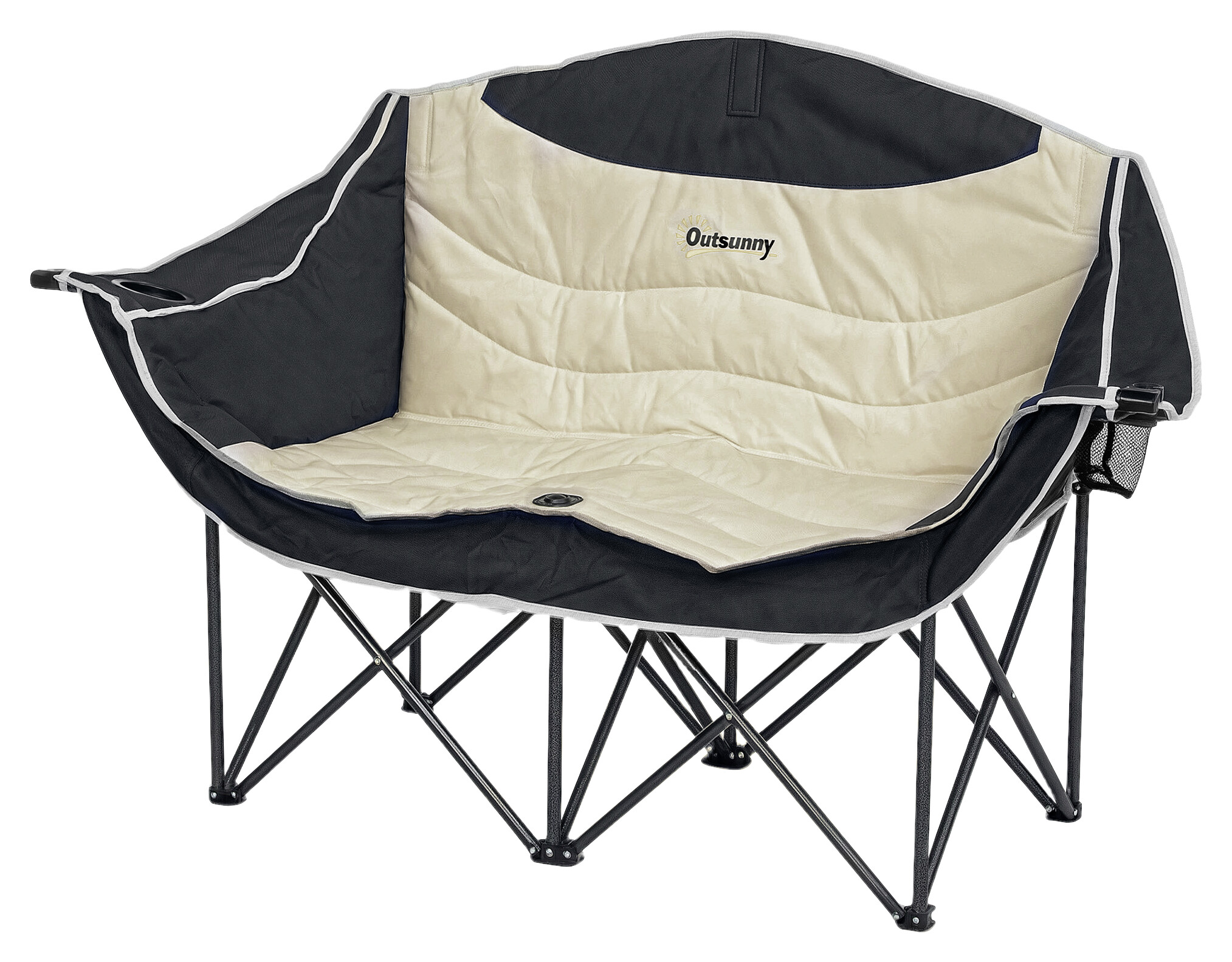 Outsunny Campingstuhl khaki Metall B/H/L: ca. 50x92x134 cm