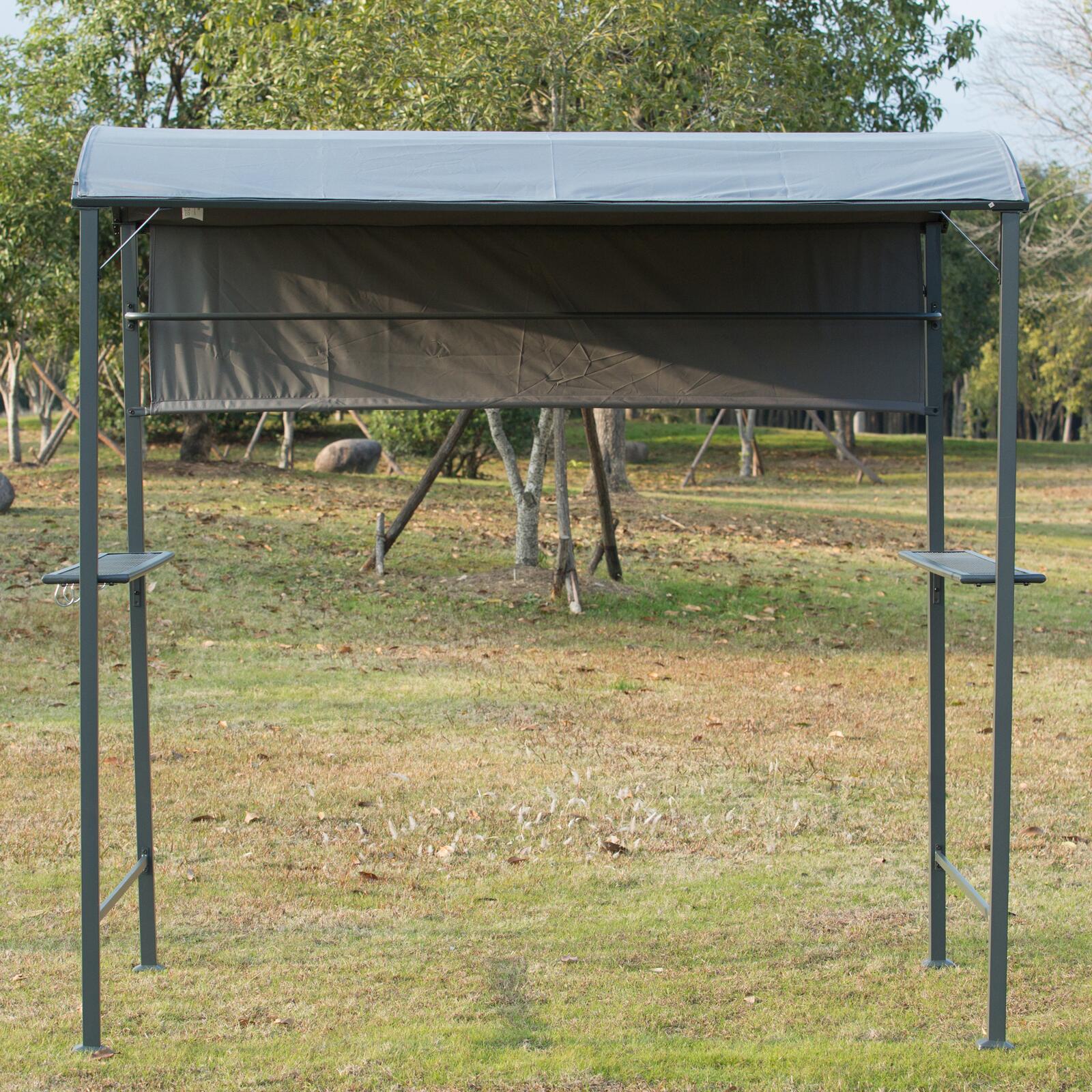 Outsunny Grillpavillon schwarz Metall B/H/L: ca. 138x216x218 cm