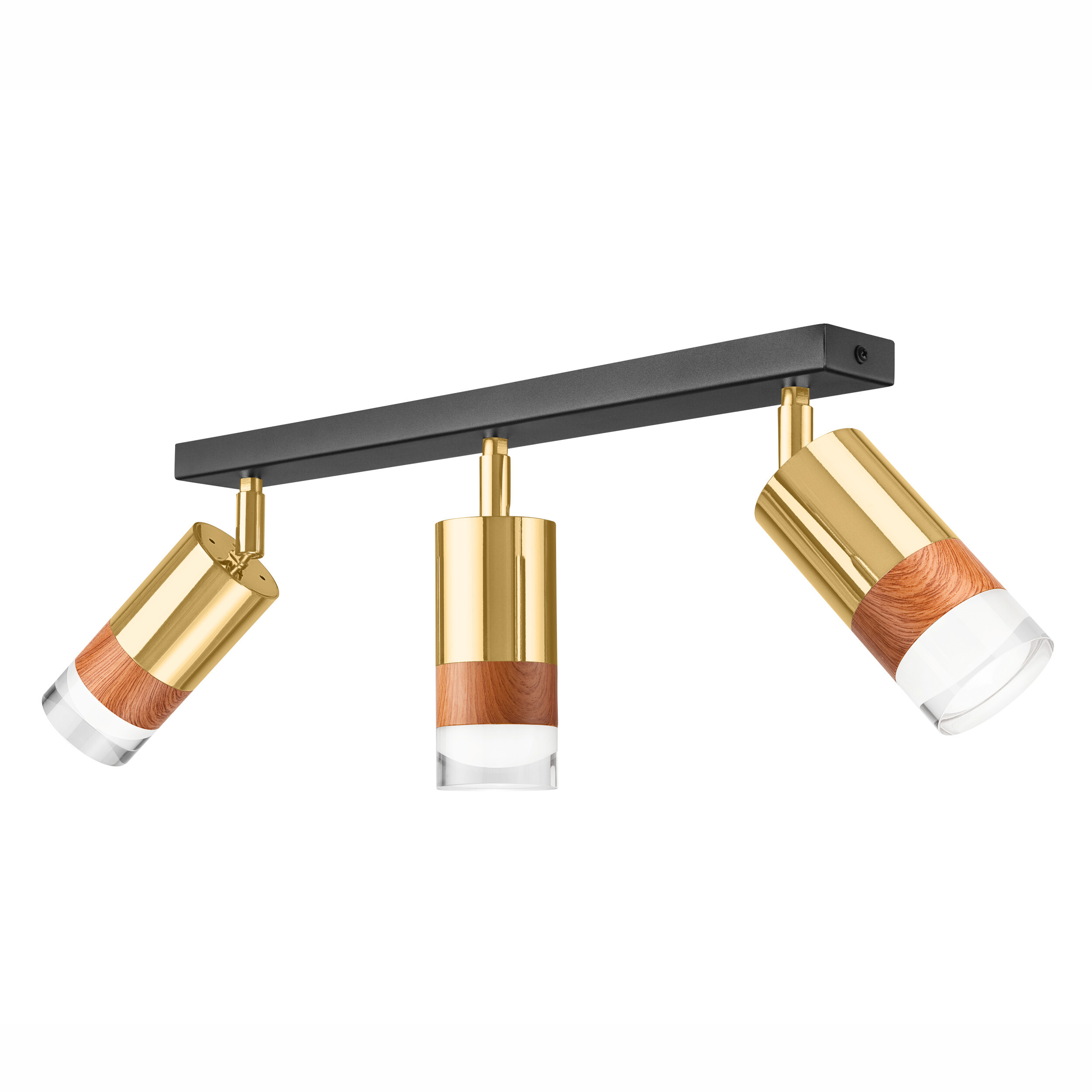 Lamkur Deckenleuchte gold Stahl Glas B/H/L: ca. 8x19x45 cm 3 Brennstellen