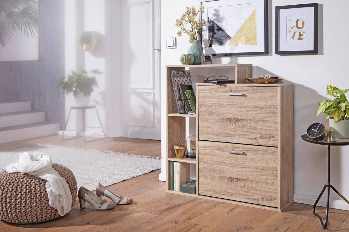 Schuhkipper Eiche Sonoma Nachbildung B/H/T: ca. 24x93x85 cm