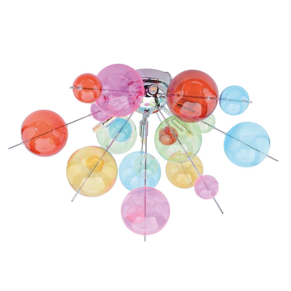 Näve Leuchten Deckenleuchte bunt Metall Glas B/H/T/D: ca. 57x38x57x57 cm G9 6 Brennstellen