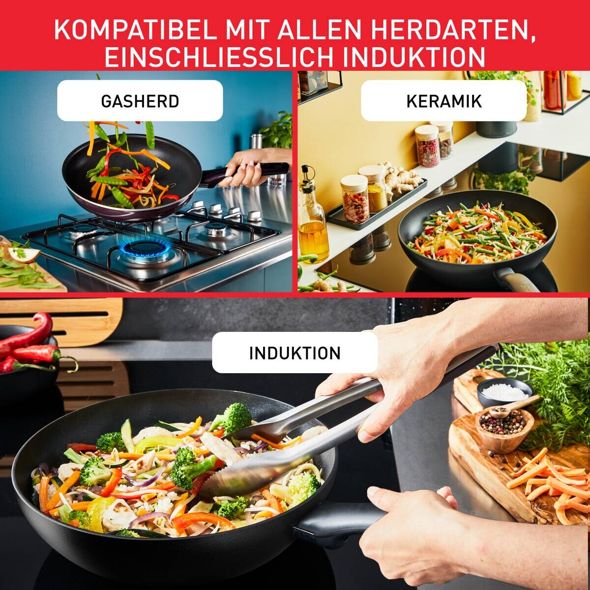 Tefal Pfanne schwarz Aluminium