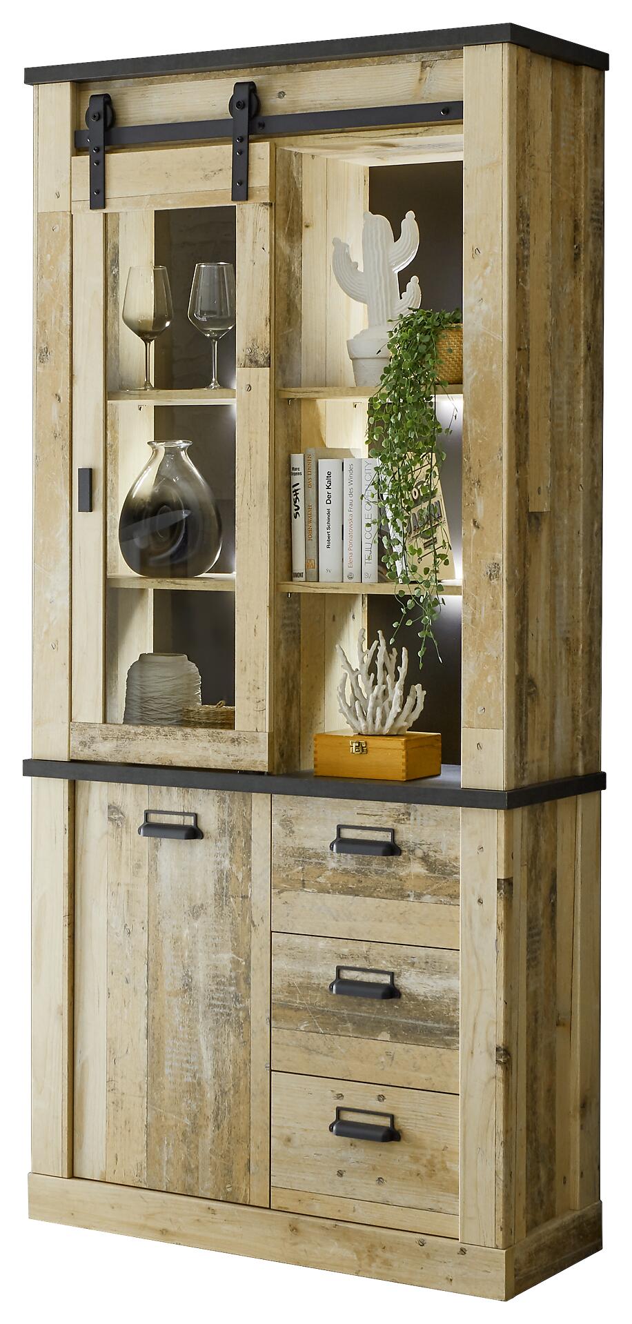 Standvitrine Sherwood B/H/T: ca. 92x200x37 cm