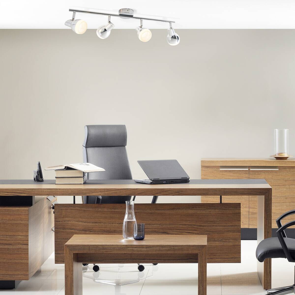 Näve Leuchten Deckenleuchte 1165242 Chrom Kunststoff Metall B/H/T: ca. 8x13x58 cm 4 Brennstellen