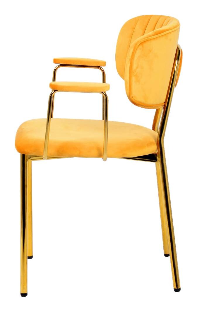 Stuhl Kian 200 2er-Set orange Microfaser B/H/T: ca. 63x80x51 cm