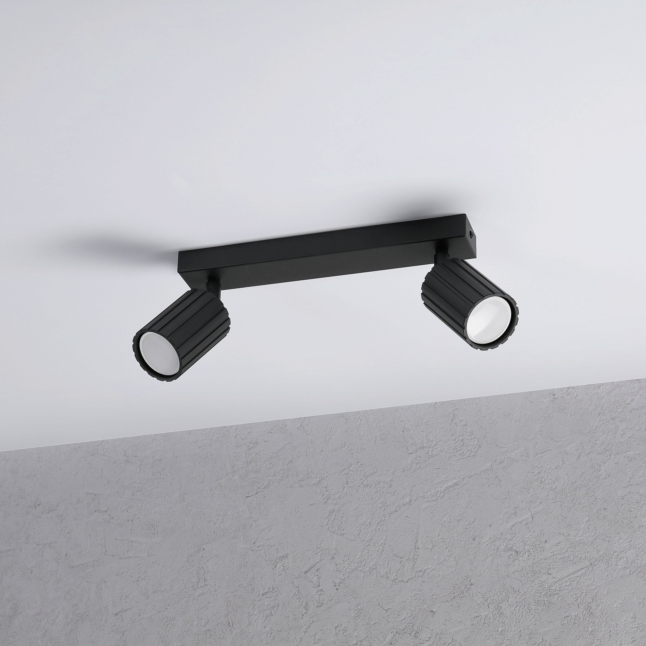 Lamkur Strahler Prisma schwarz Stahl B/H/L: ca. 6,5x16,5x30 cm 2 Brennstellen