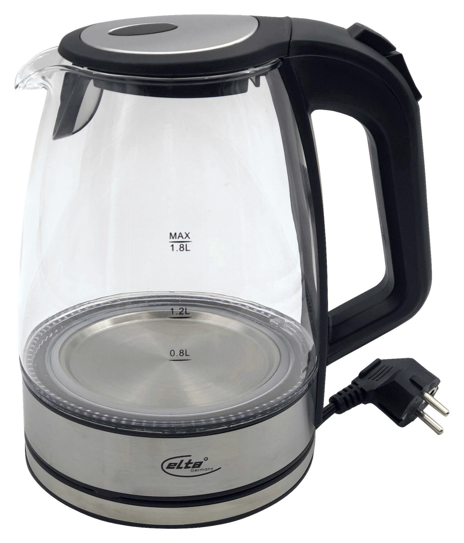 Elta Wasserkocher WK-2200.1 Edelstahl schwarz Glas ca. 1,8 l