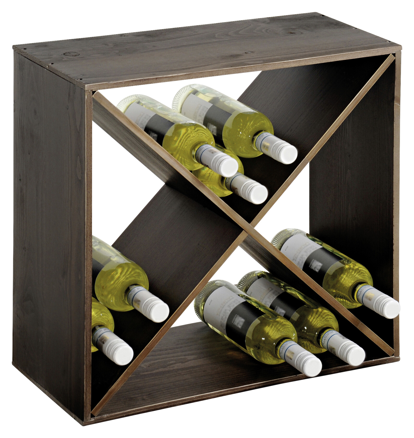 Kesper Weinregal stapelbar natur Holz B/H/T: ca. 50x50x25 cm