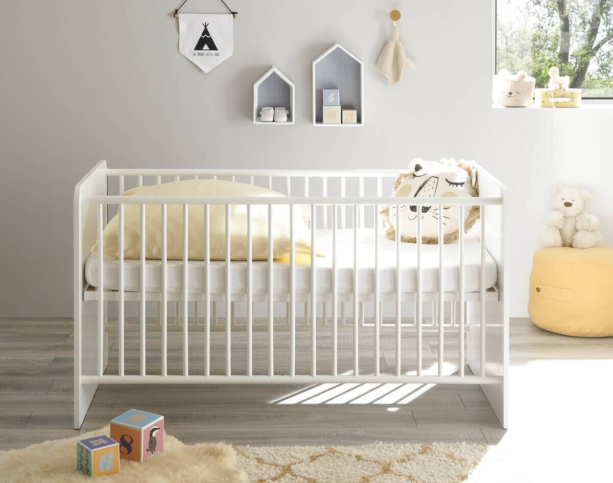 Babybett Alex weiß Graphit Liegefläche B/L: ca. 70x140 cm