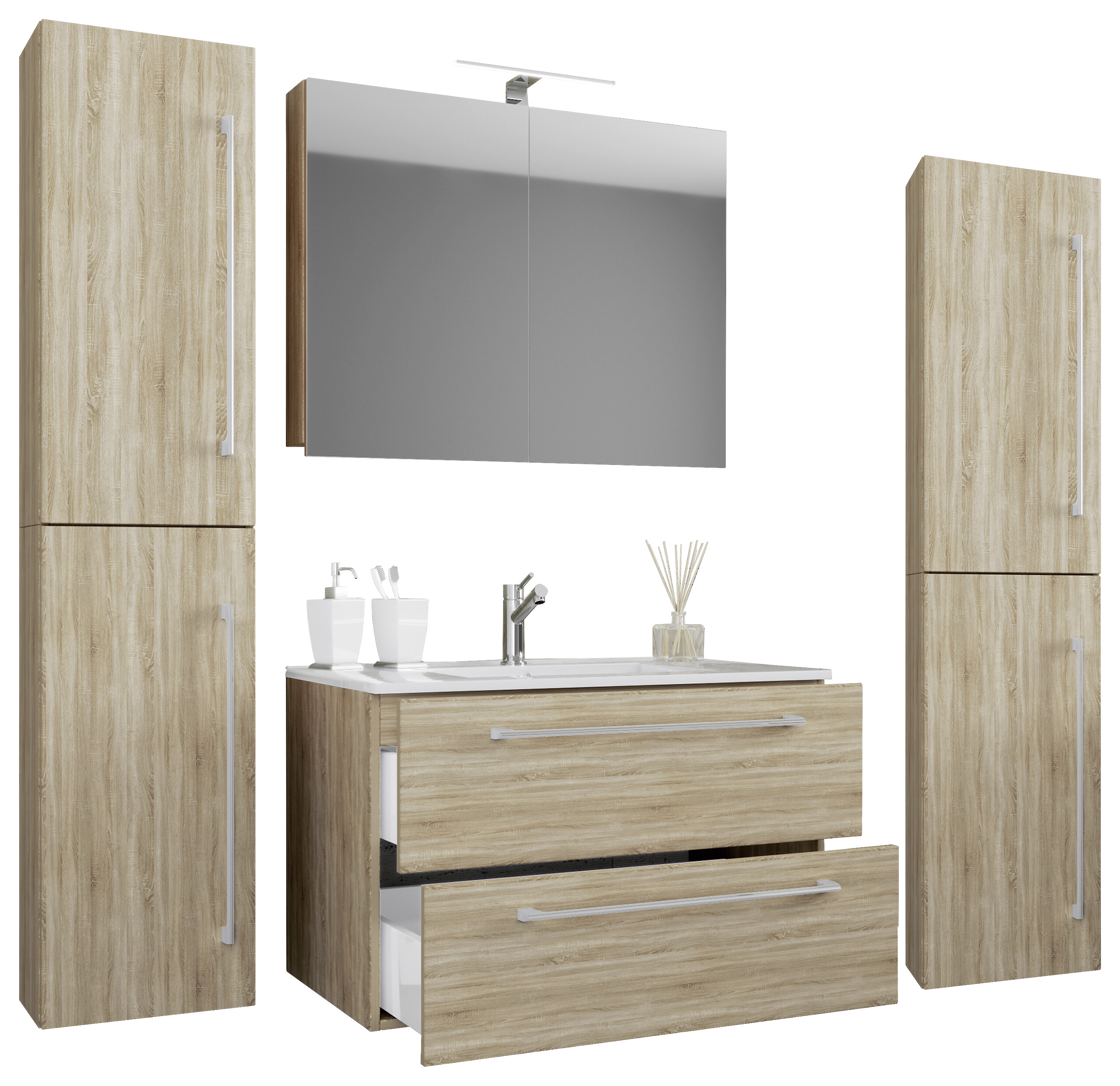 Waschplatz 5tlg-Badinos Eiche Sonoma Nachbildung B/H/T: ca. 60x50x46 cm