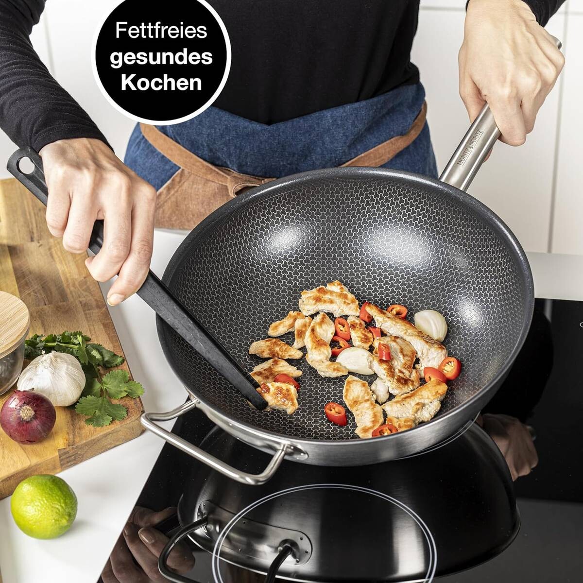 Moritz & Moritz Wokpfanne silber Aluminium