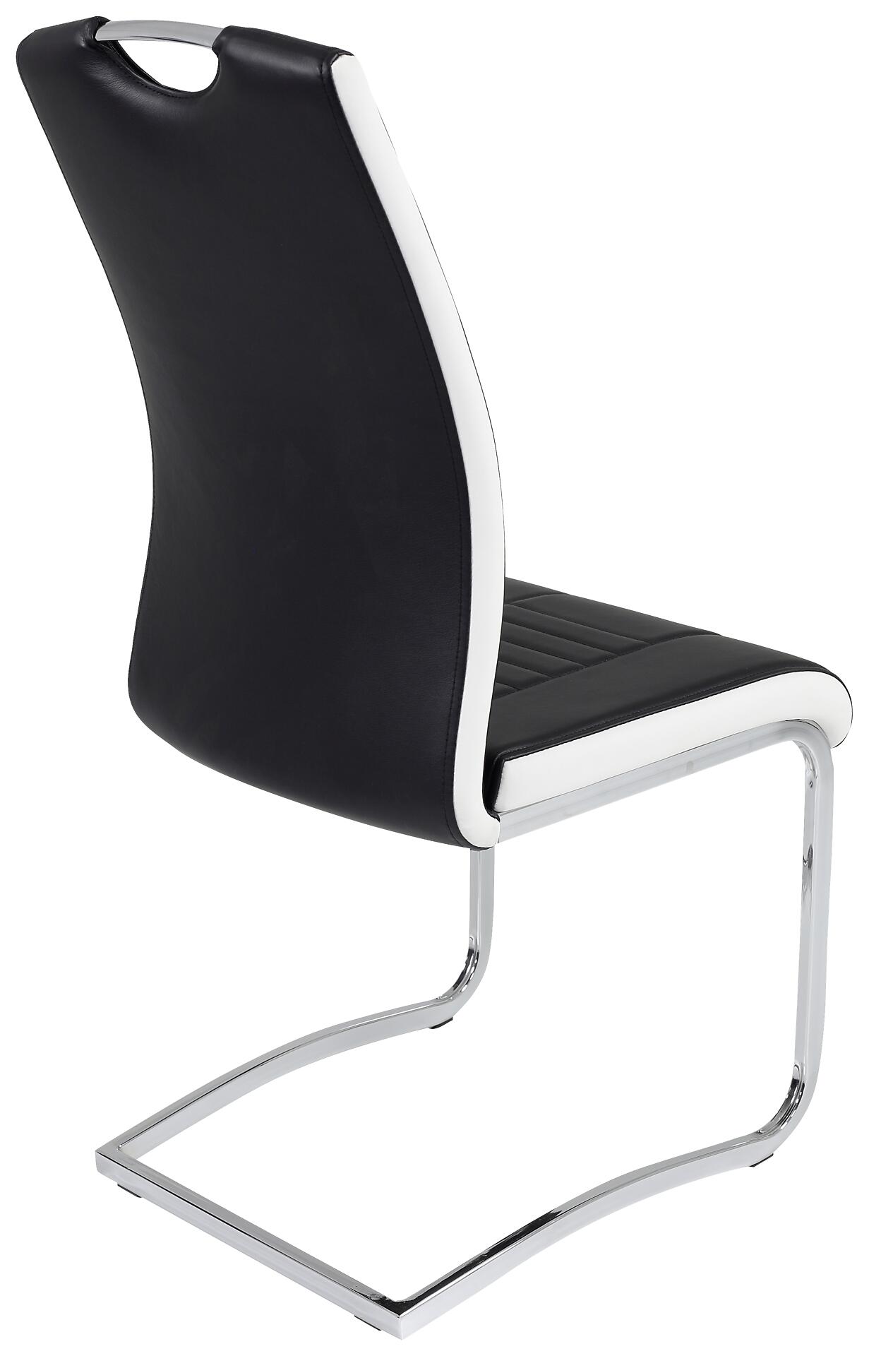 Schwingstuhl Tabea 4er Set schwarz weiß Kunstleder Kunstleder B/H/T: ca. 43x99x61 cm