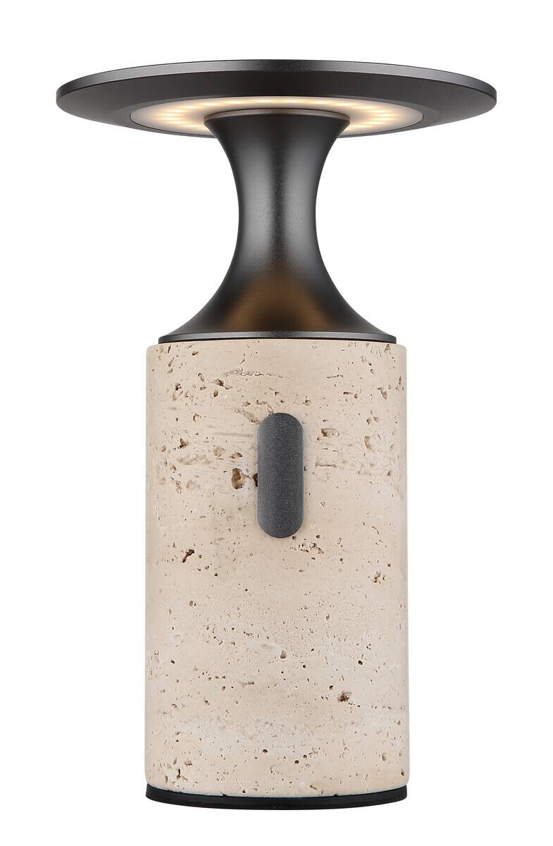 GLOBO Tischleuchte grau Opal Graphit Aluminium Stein H/D: ca. 18,8x12 cm 1 Brennstellen