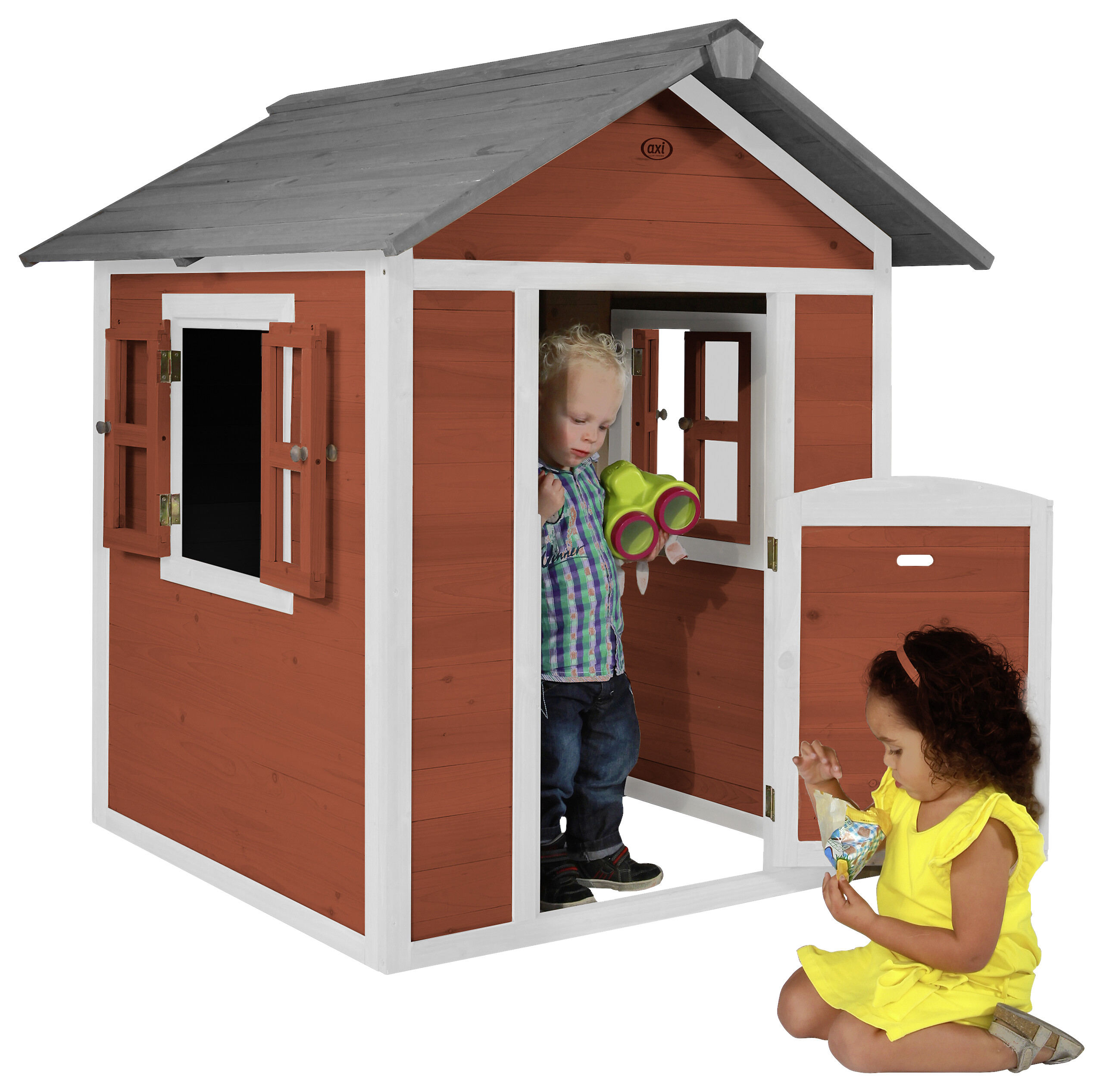 AXI Spielhaus Lodge rot B/H/L: ca. 111x133x135 cm