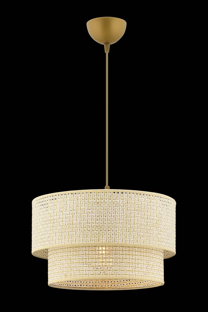 Opviq Pendelleuchte Echo creme Baumwolle B/H/T/L/D: ca. 30x65x30x30x30 cm E27 1 Brennstellen