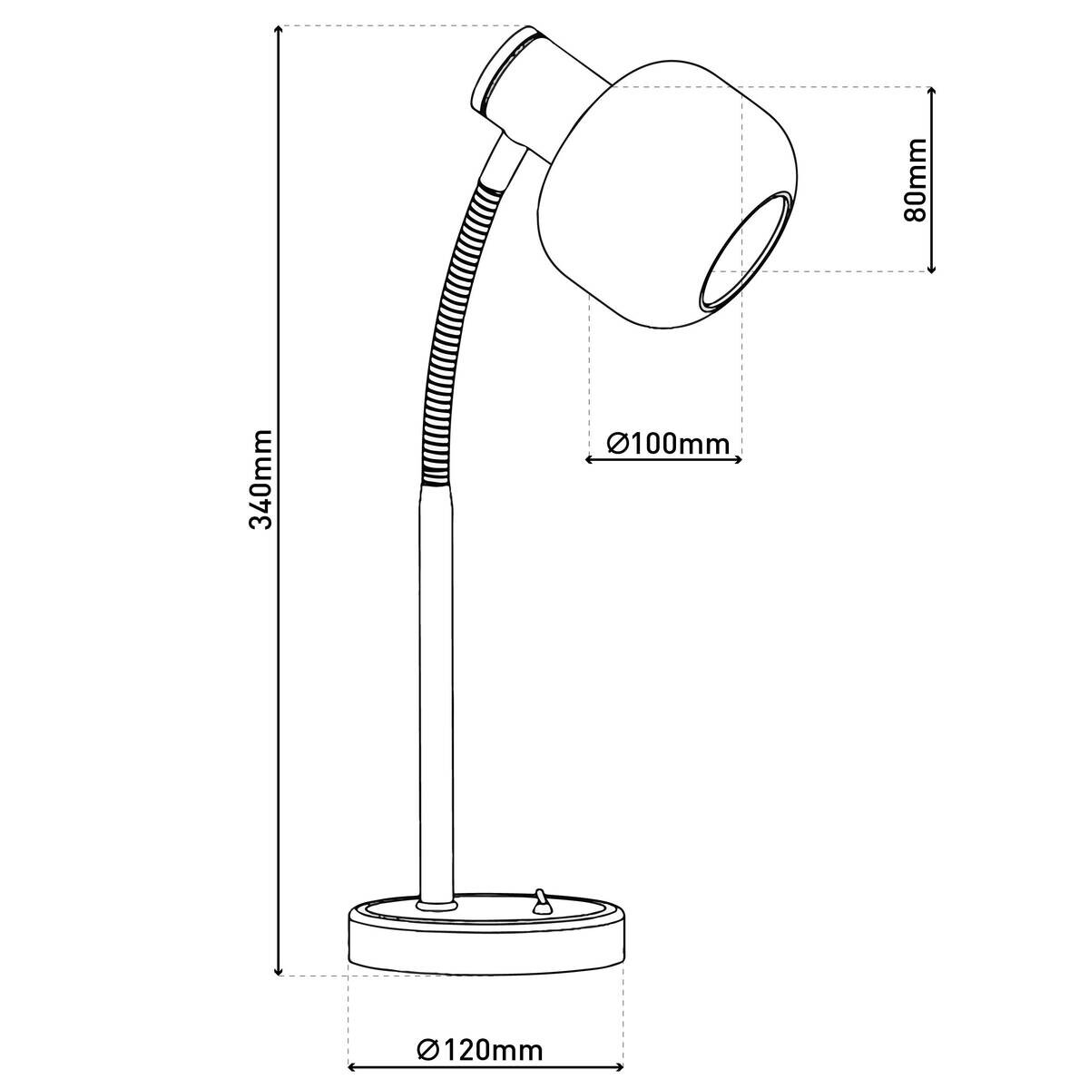 Näve Leuchten Tischleuchte 3190345 messing Glas Metall B/H/T: ca. 12x34x12 cm E14 1 Brennstellen