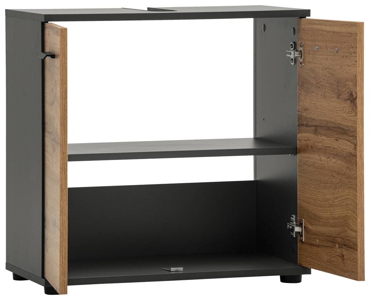 Waschbeckenunterschrank Lanos Eiche Nachbildung anthrazit B/H/T: ca. 60x60x33 cm