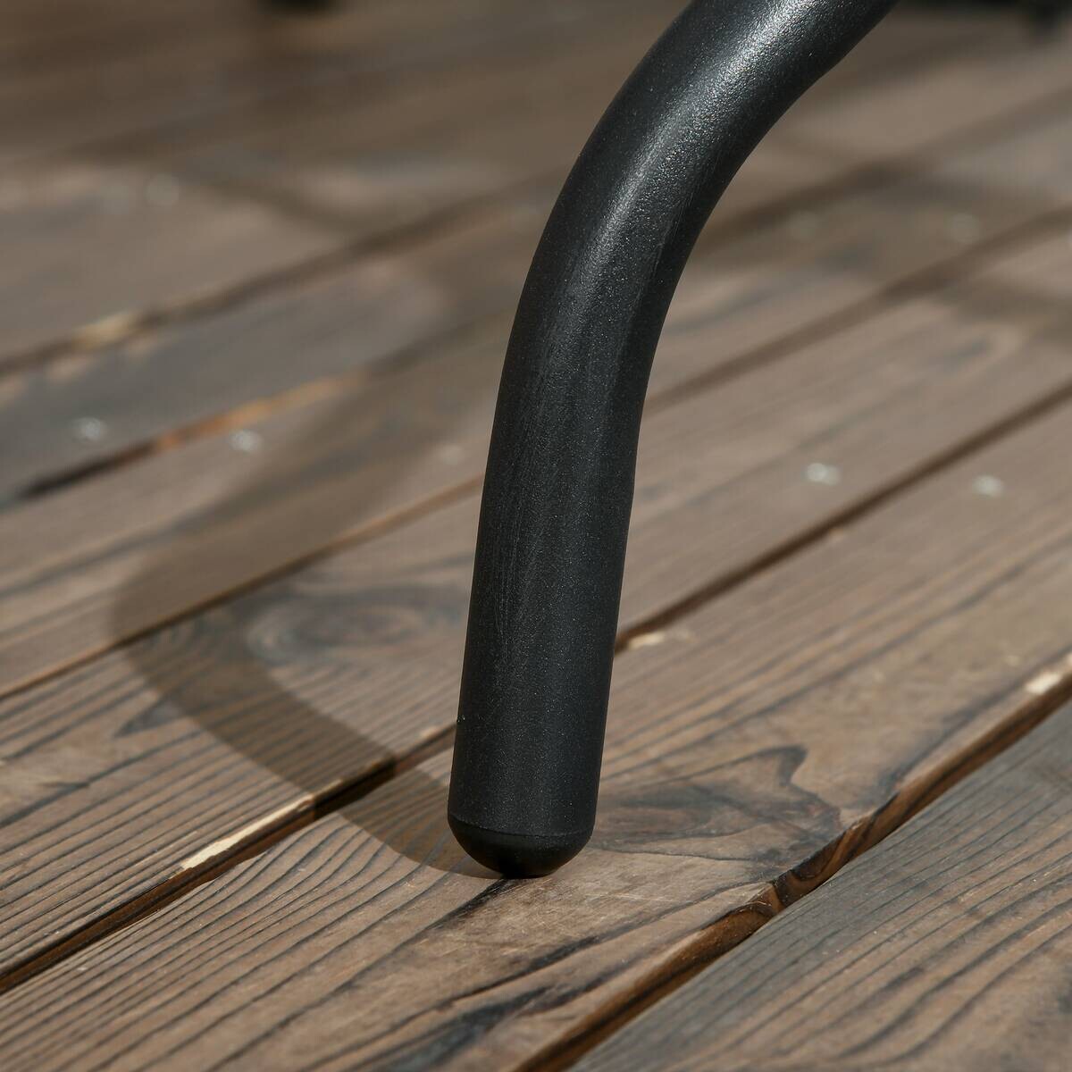 Outsunny Gartentisch schwarz Glas B/H/L: ca. 76x72x76 cm