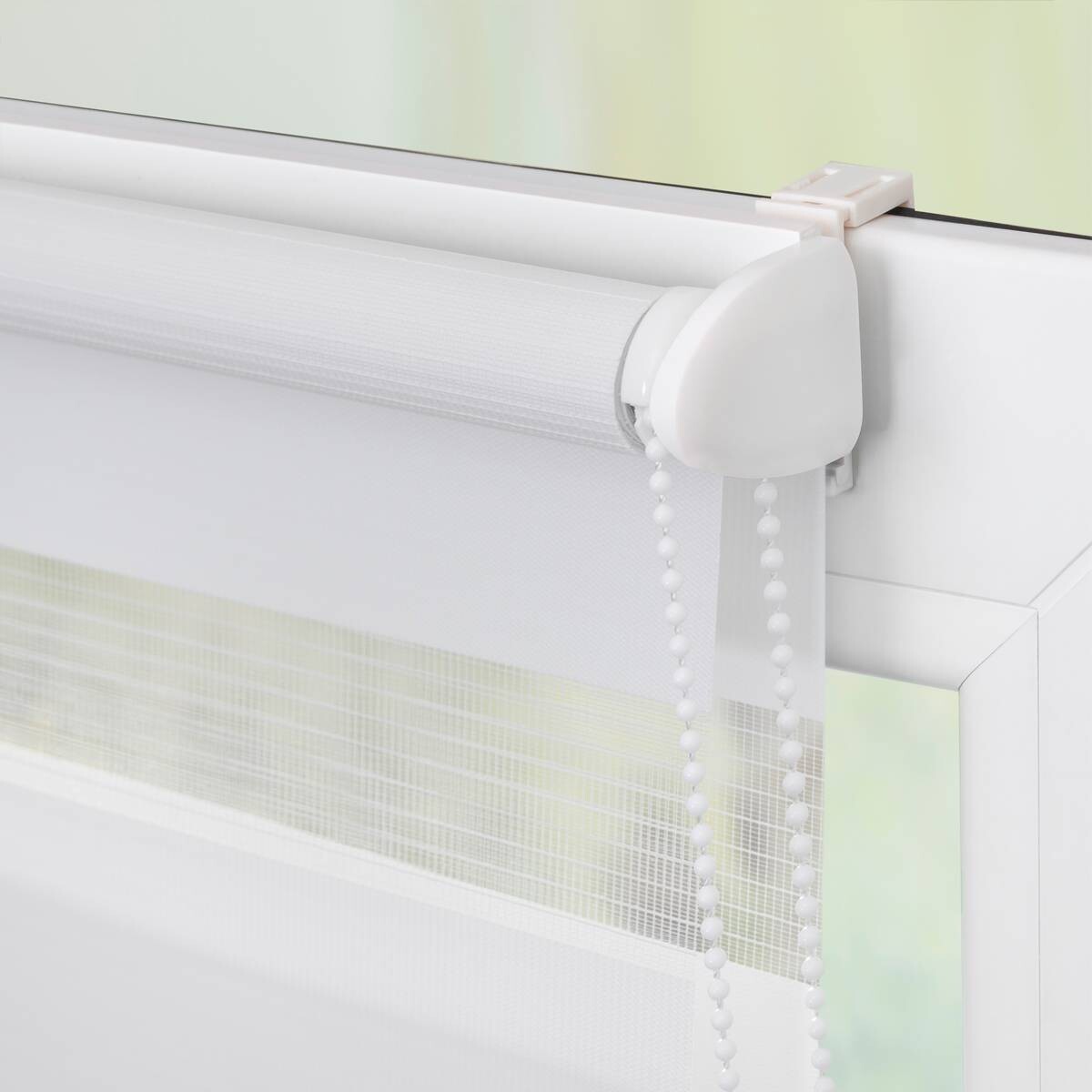 LICHTBLICK Doppelrollo Duo Bretter grau B/T: ca. 90x150 cm