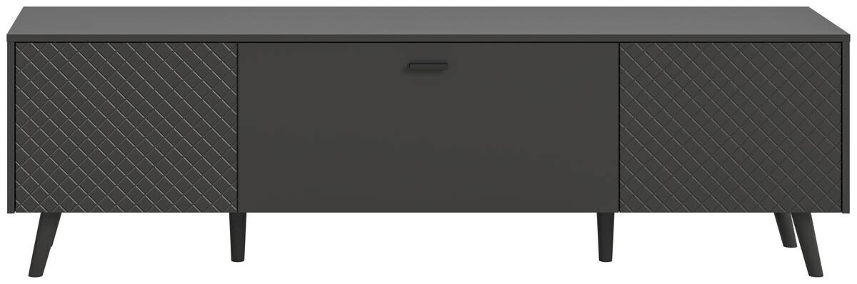 Lowboard LINEA grau schwarz B/H/T: ca. 185x55x40 cm